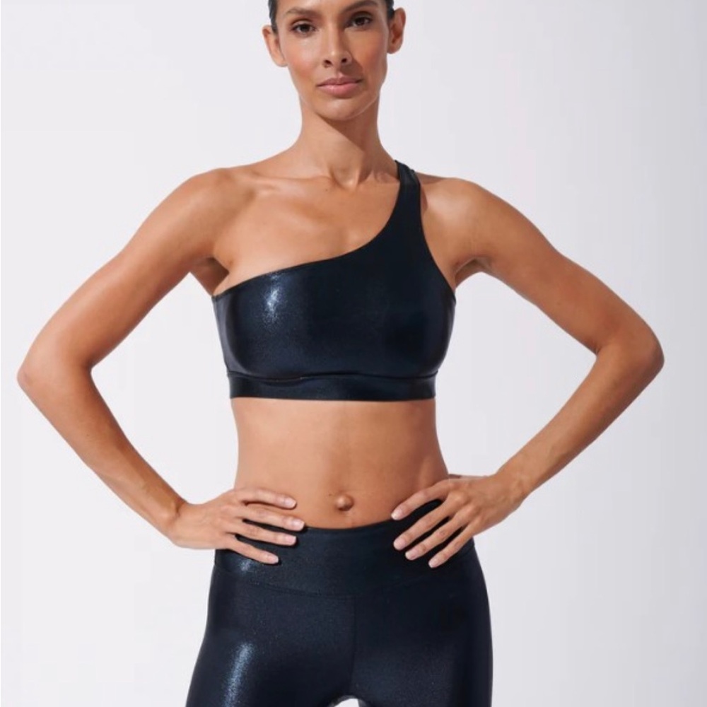 NWT Heroine Sport metallic black sports bra, various sizes